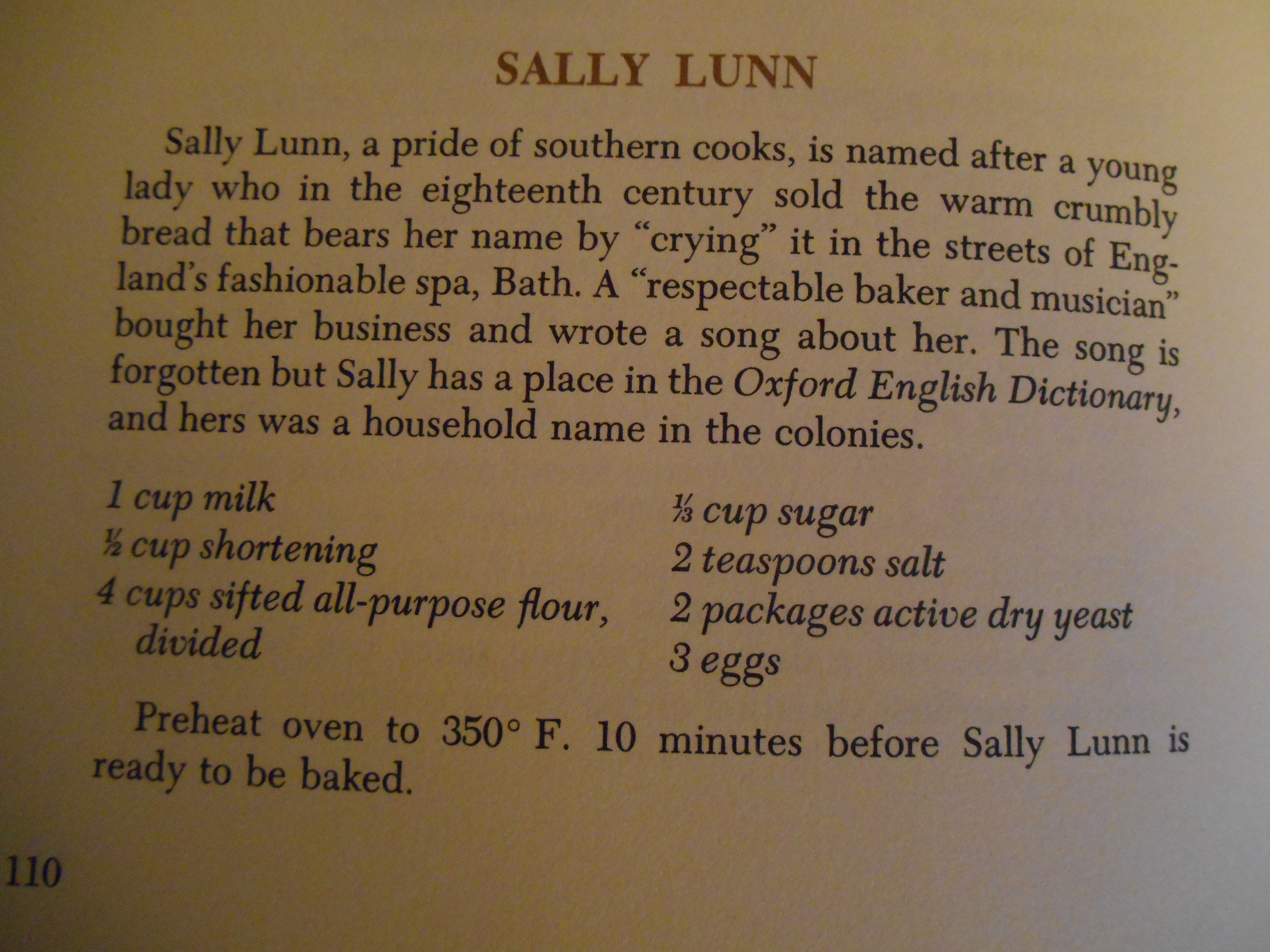 Sally Lunn Recipe